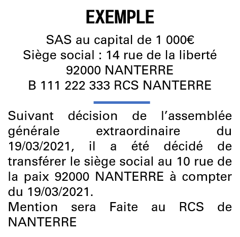 Modèle annonce légale de transfert de siège Hauts-de-Seine