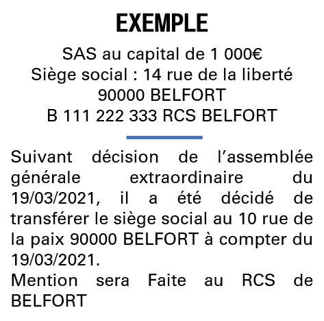 Modèle annonce légale de transfert de siège Territoire de Belfort